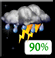 Tuesday Night: Showers and thunderstorms. Mostly cloudy, with a low around 61. Southwest wind 10 to 15 mph, with gusts as high as 25 mph. Chance of precipitation is 90%. Tuesday Night: Showers And Thunderstorms